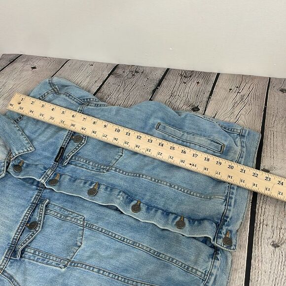 CALVIN KLEIN Men's Denim Trucker Jean Jacket Light Wash Button Front -Size Large - Picture 13 of 13